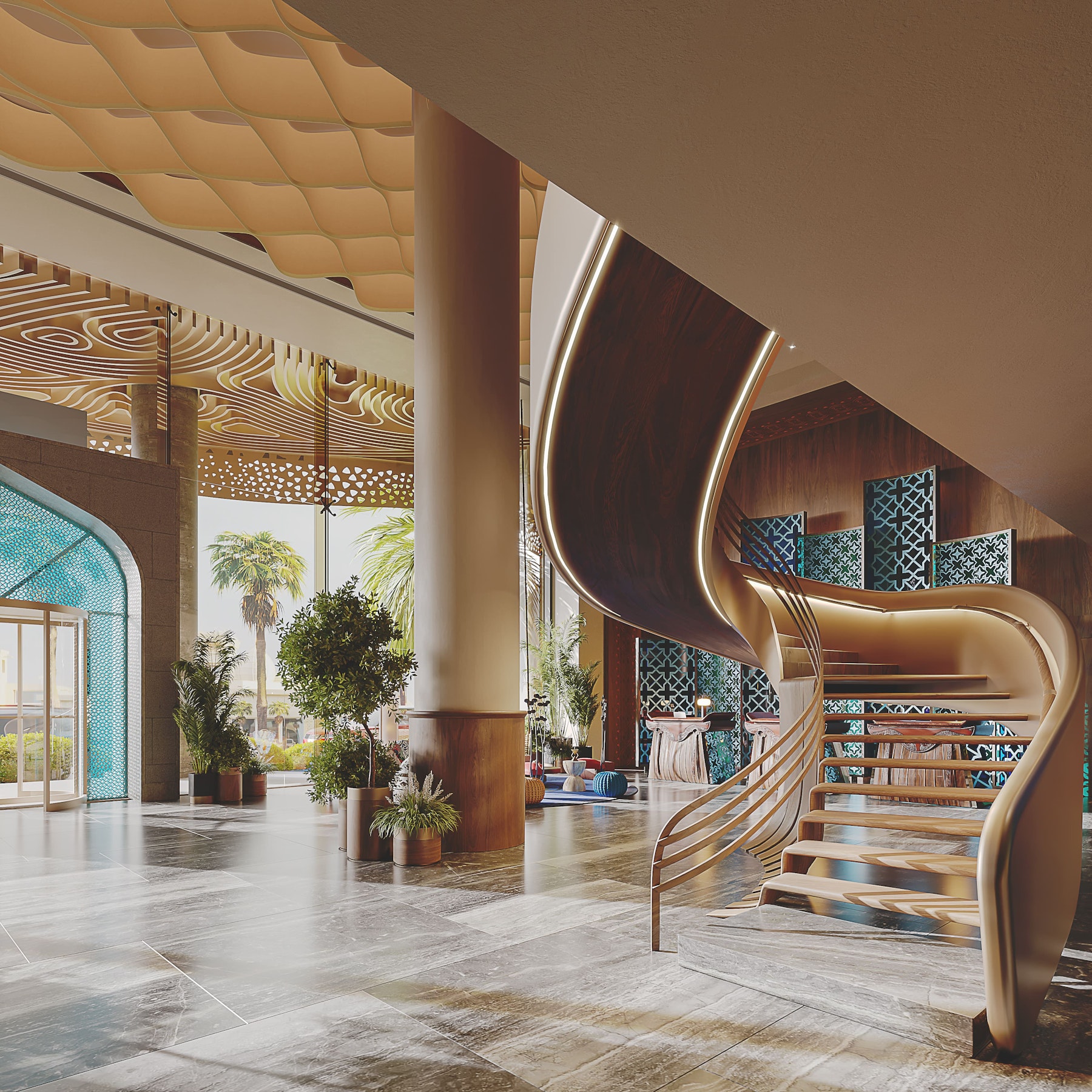 Contemporary interior of a hospitality project